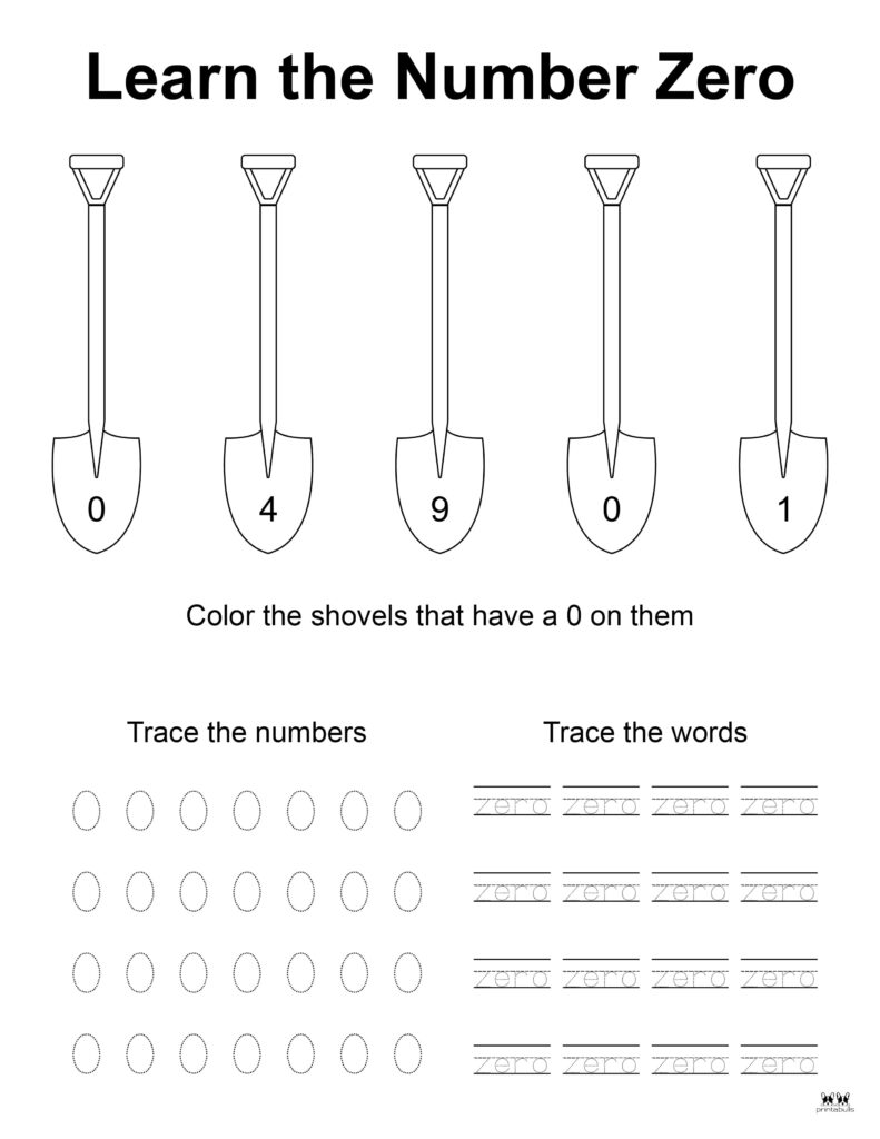 Number tracing worksheets