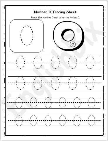 Number tracing worksheet for preschool