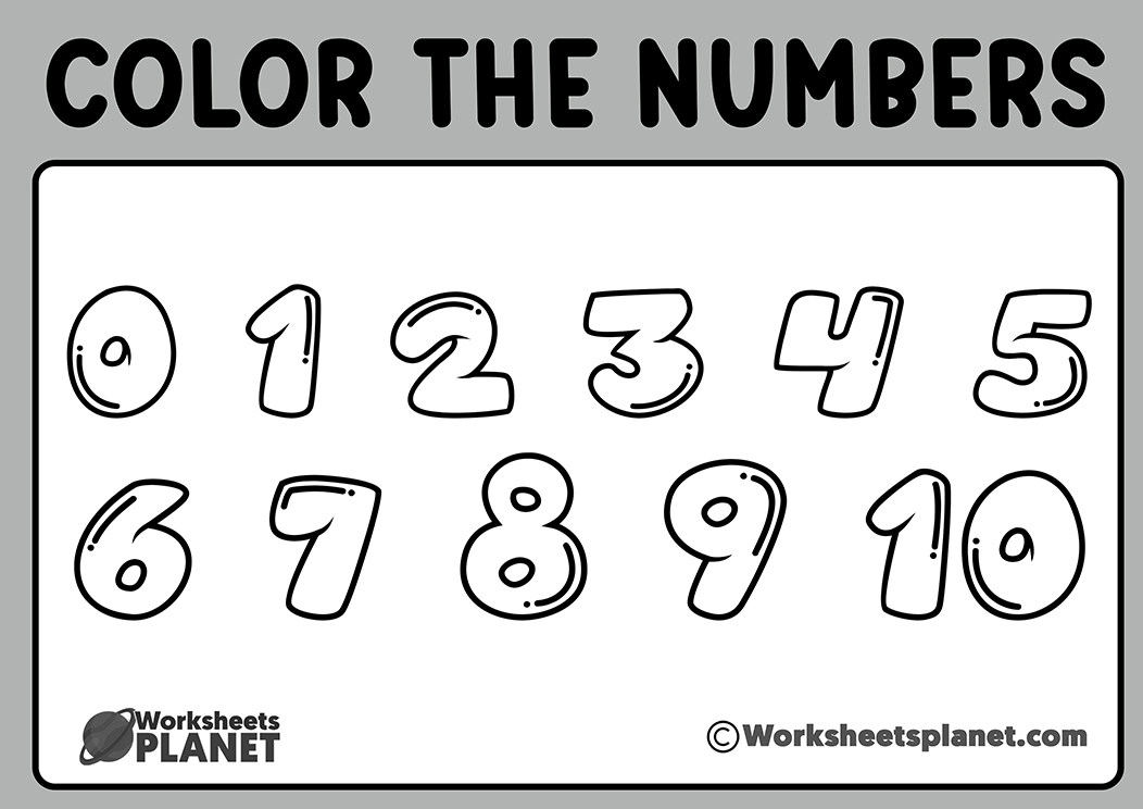 Coloring numbers workshhets from to coloring pages for children