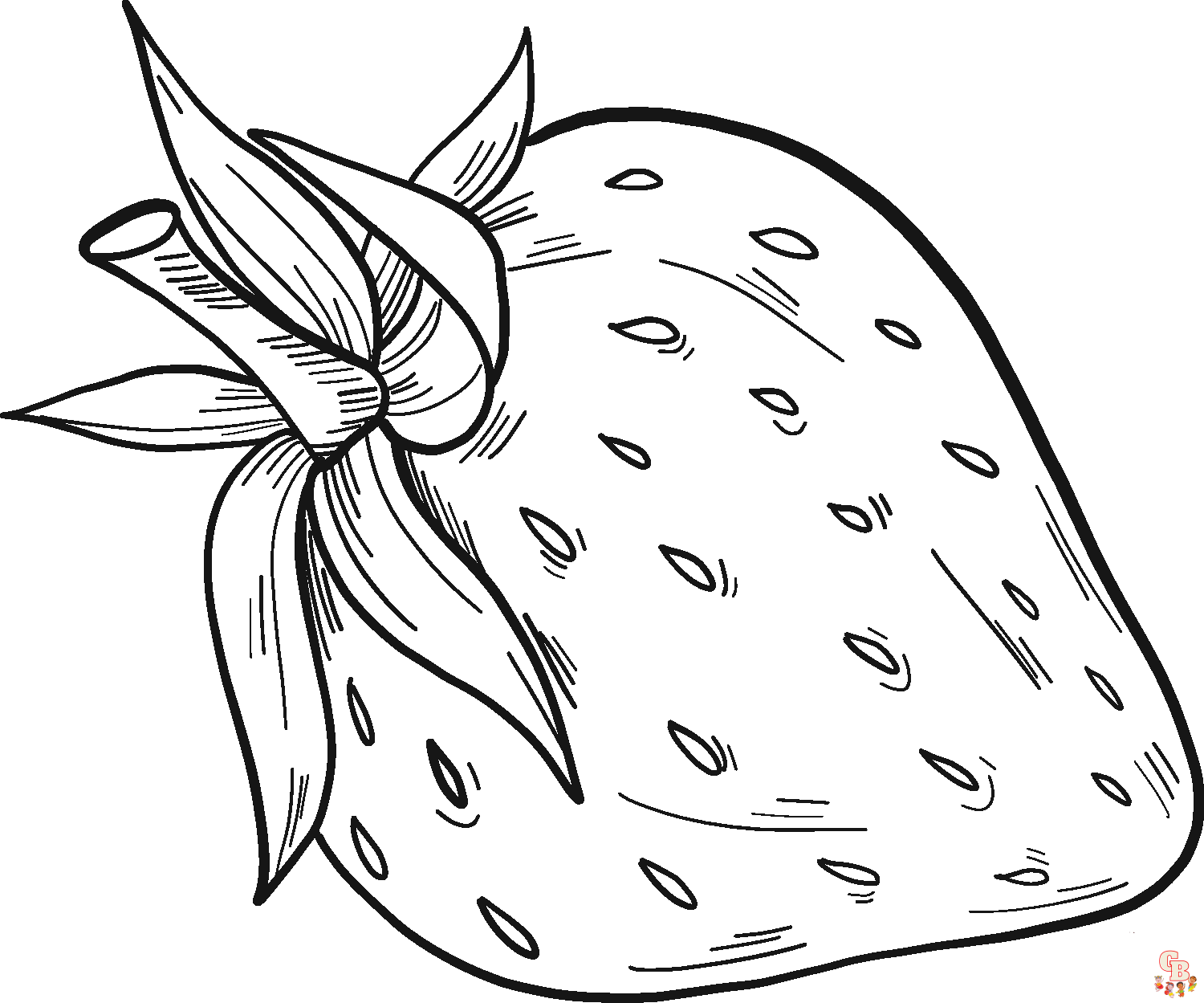 Printable and free strawberry coloring pages