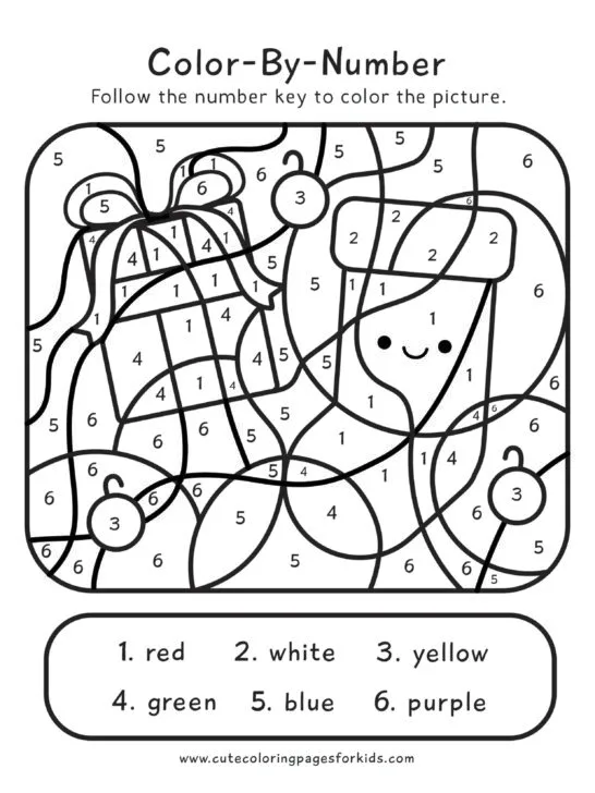 Christmas color by number free printable pdfs