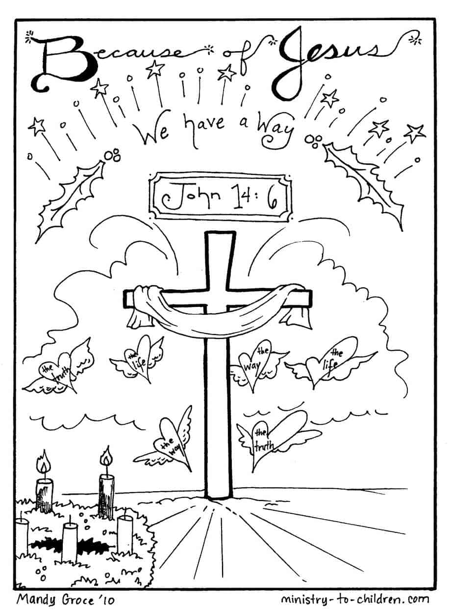 Christmas coloring sheets jesus is our way free printable
