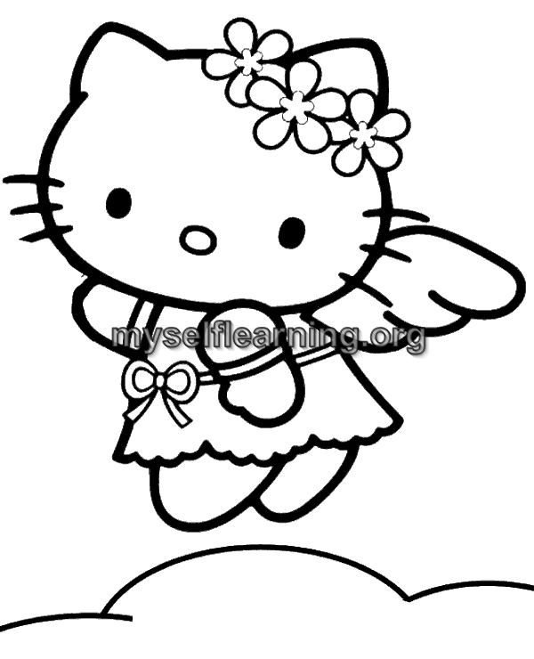 Kitty cartoons coloring sheet instant download