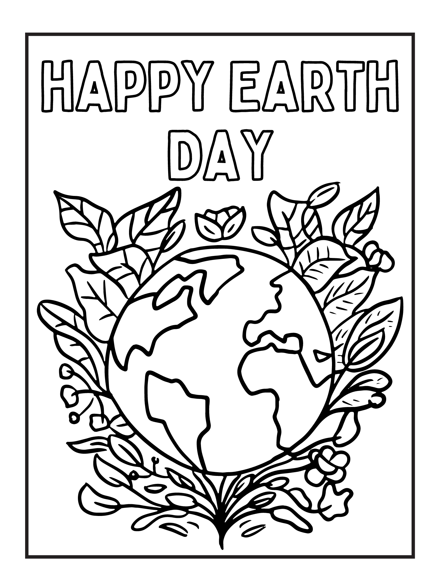 Happy earth day coloring sheets â
