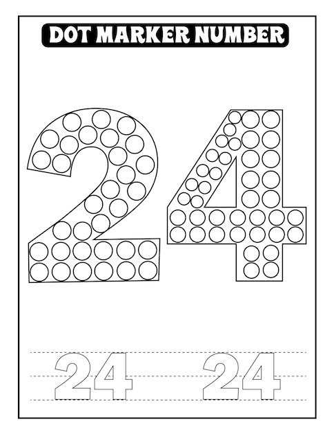 Premium vector dot marker number coloring pages