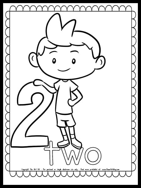 Number kids coloring page free printable â the art kit