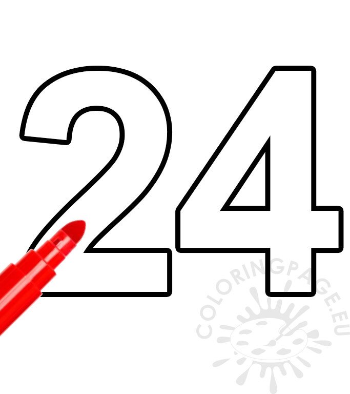 Number template coloring page