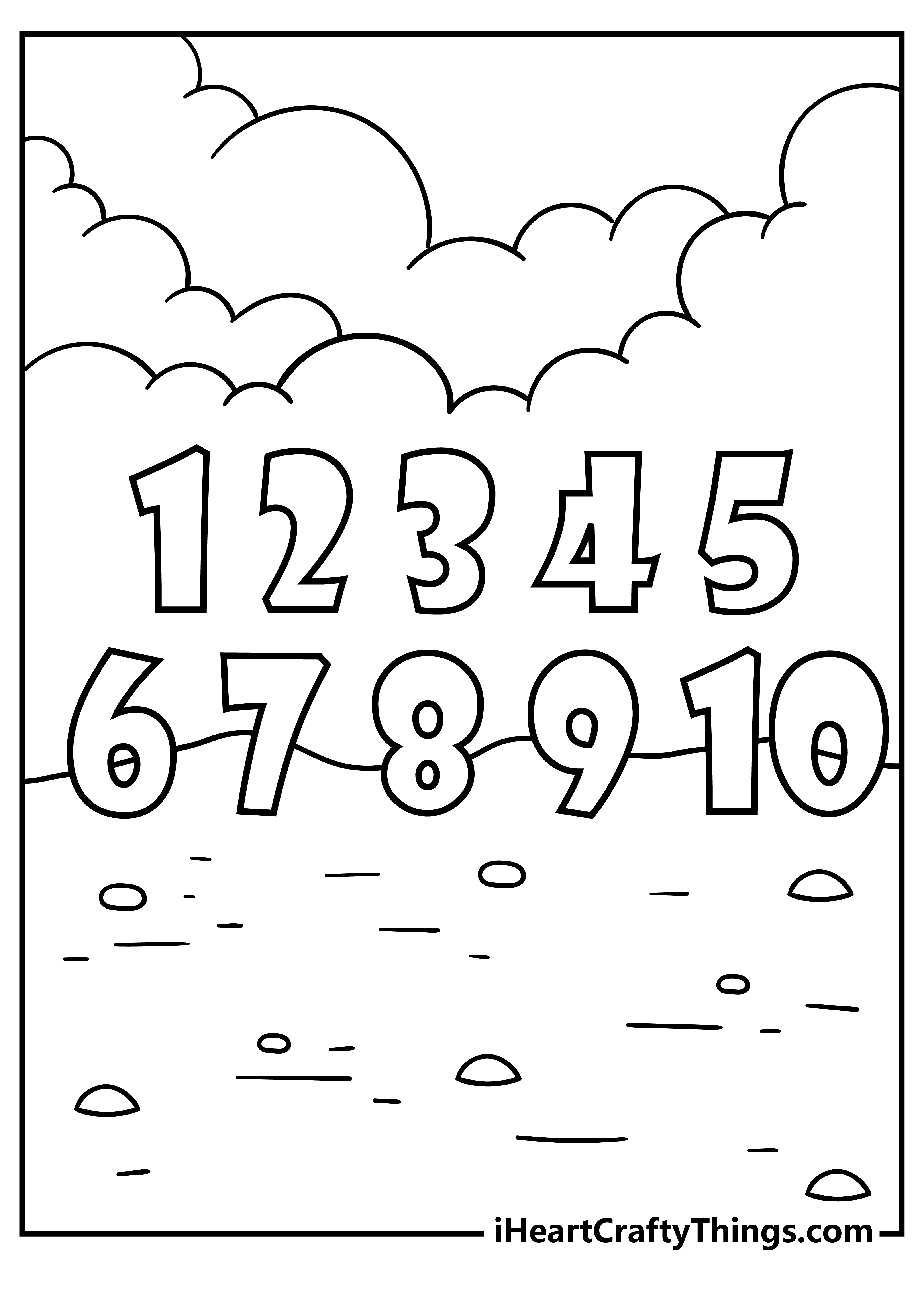 Number coloring pages free printables