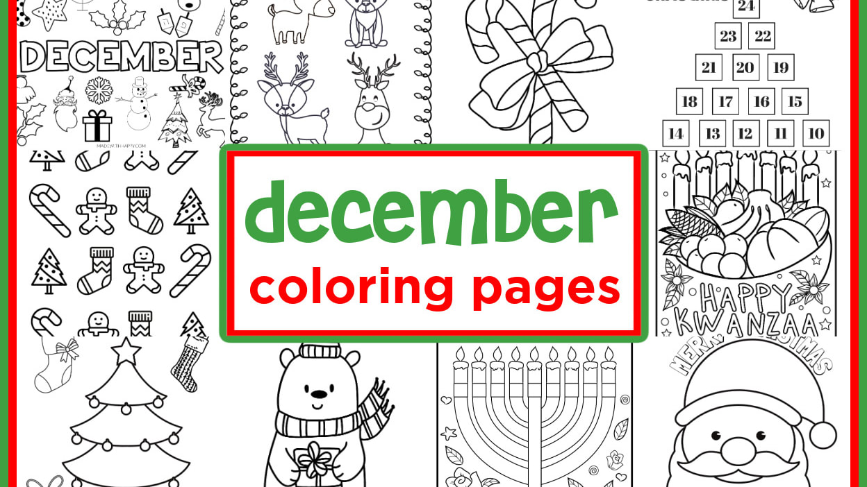 Free printable december coloring pages