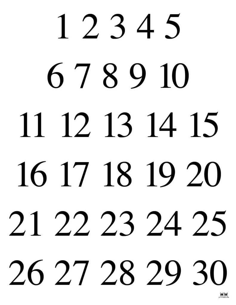 Printable numbers