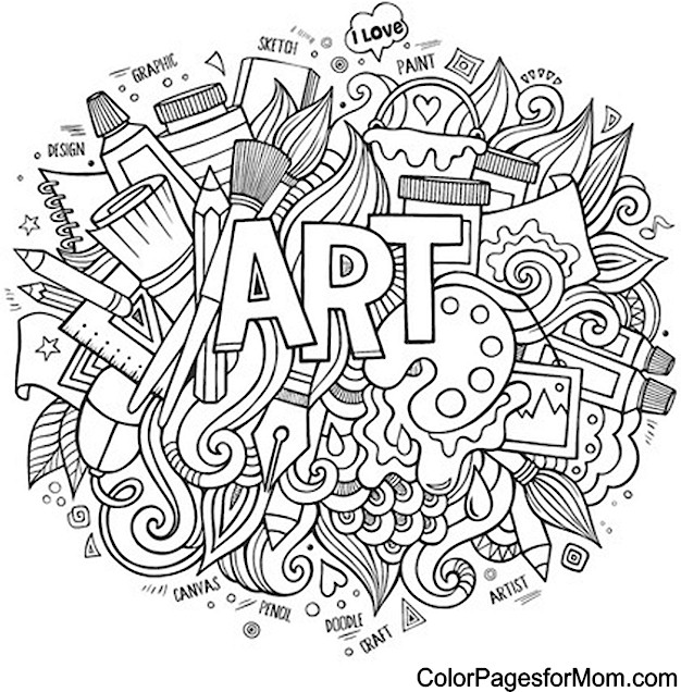 Doodles advanced coloring page