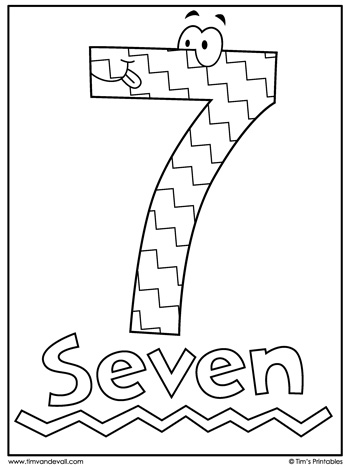 Number coloring pages â tims printables