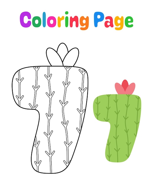 Premium vector coloring page with number for kids