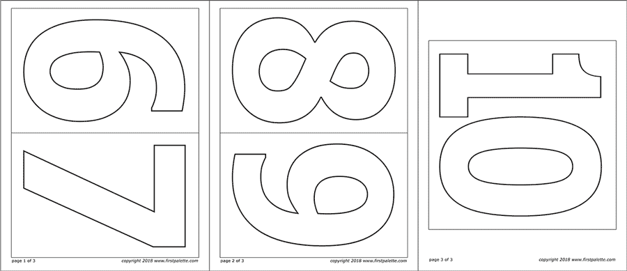 Numbers free printable templates coloring pages