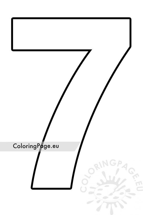 Free printable number template coloring page