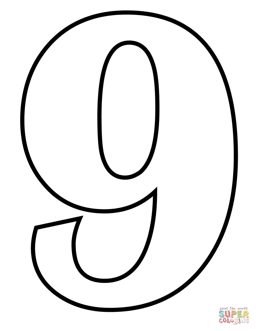 Number coloring page free printable coloring pages