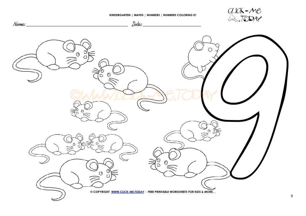 Number coloring pages