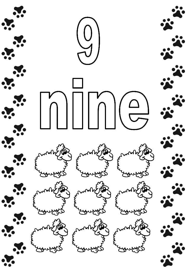 Number coloring pages free printable