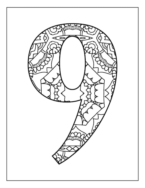 Premium vector alphabet number coloring page for kdp interior