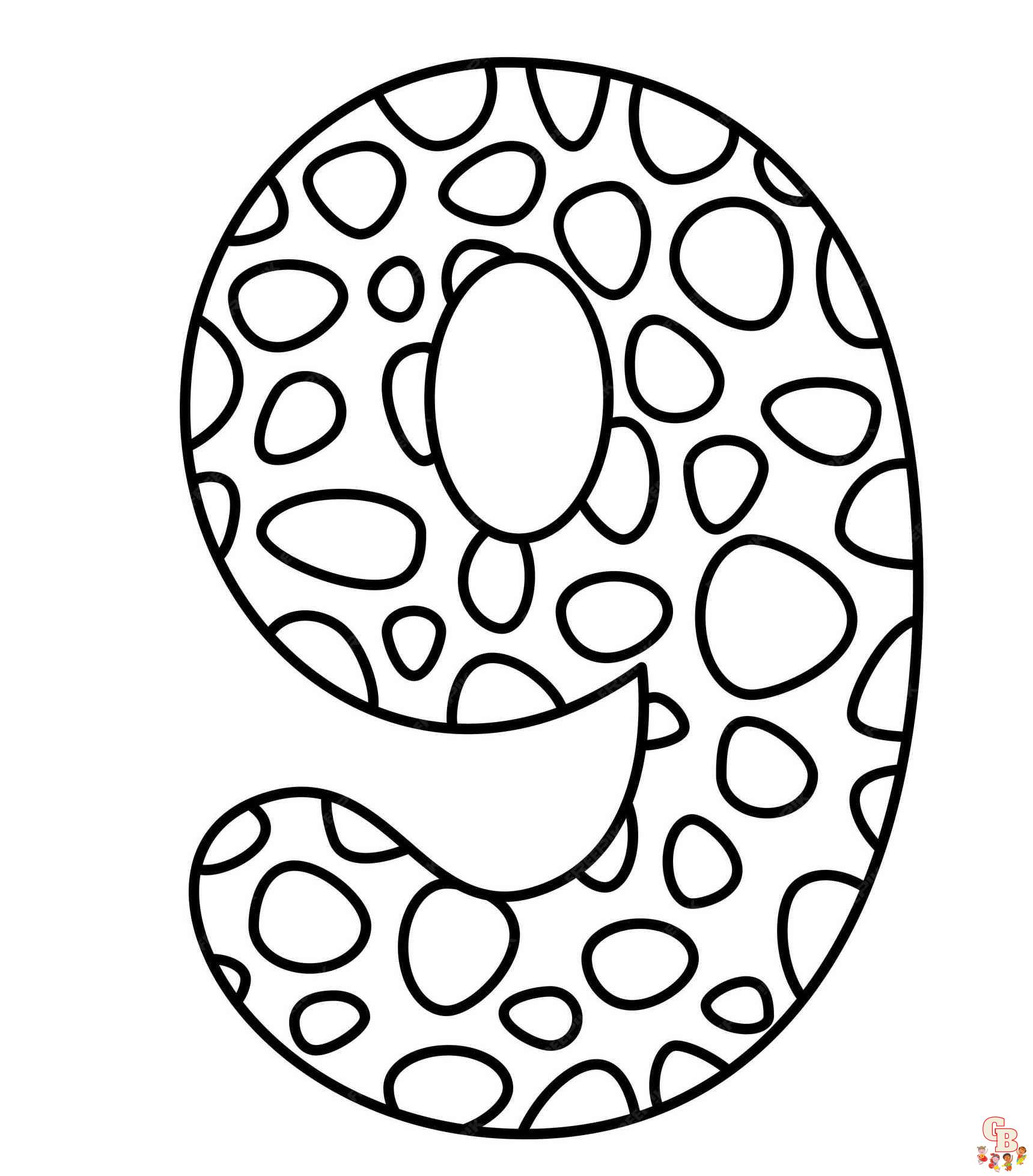 Printable number coloring pages free for kids and adults