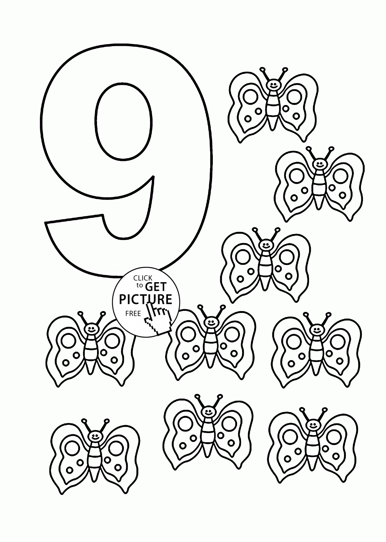 Number coloring pages for kids counting sheets printables free