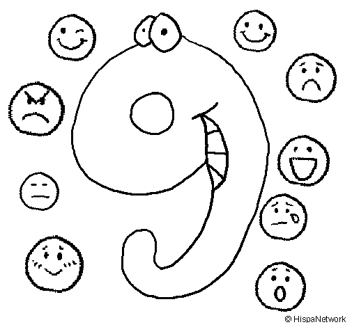 Nine coloring page