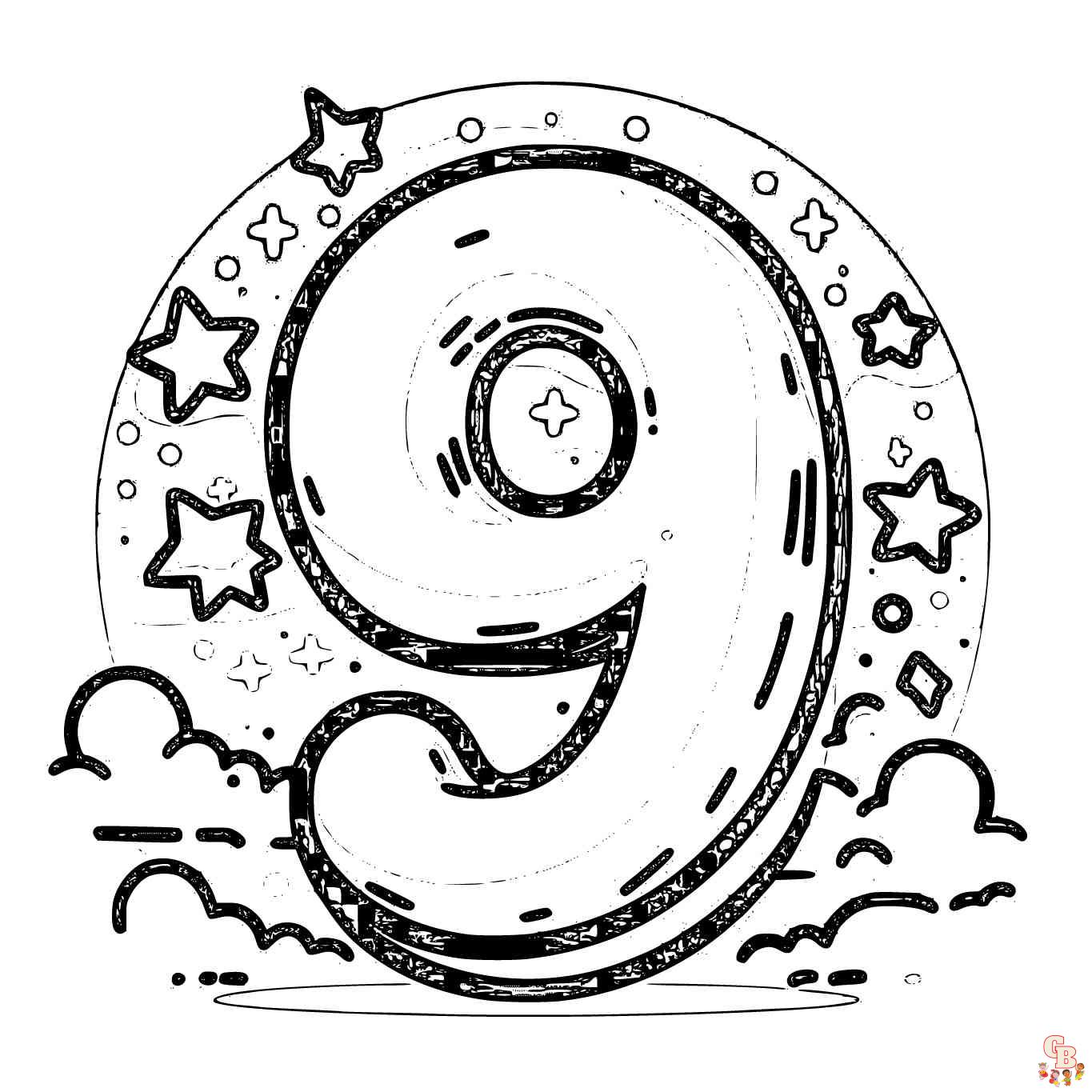 Printable number coloring pages free for kids and adults