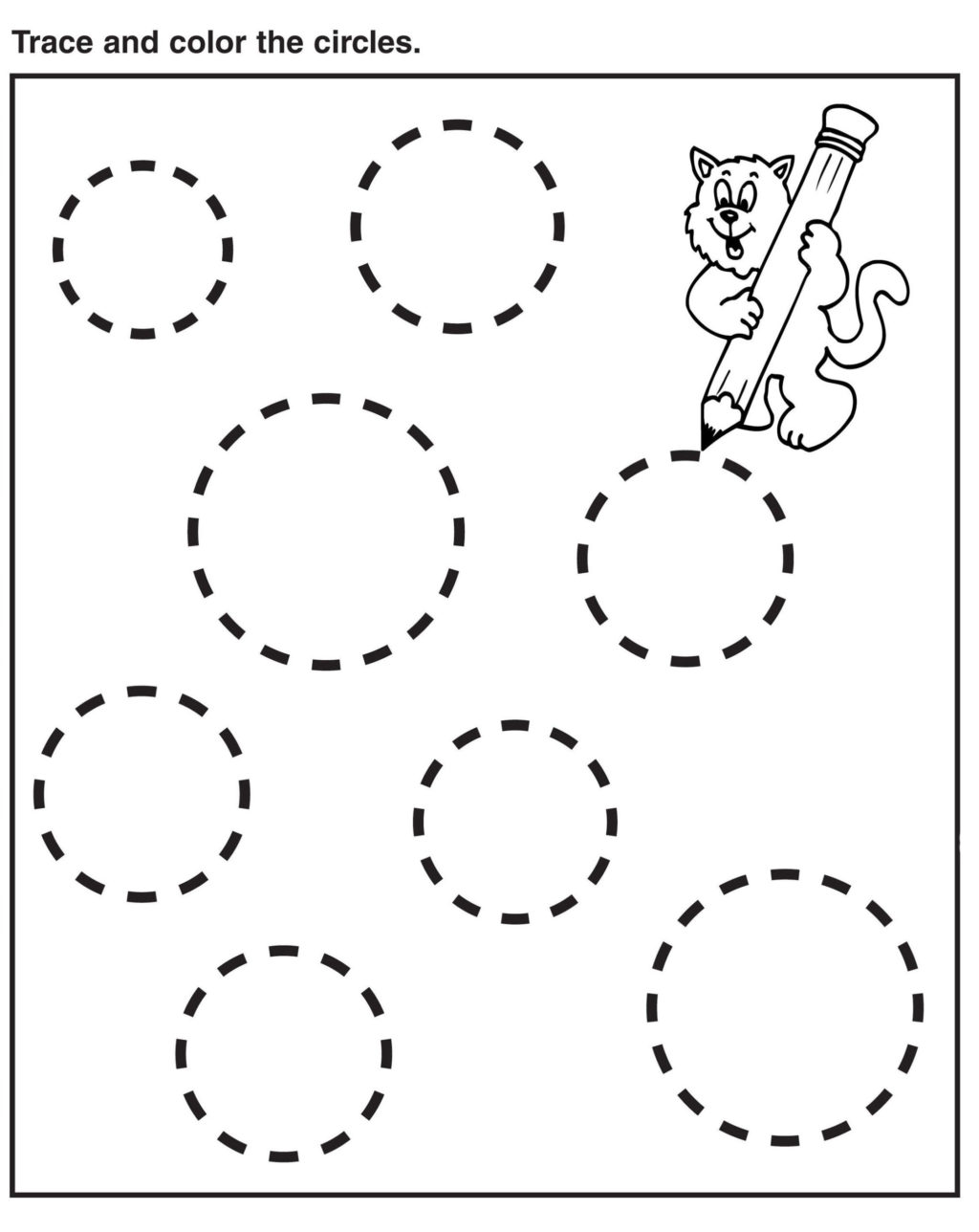 Coloring pages preschoolers circles number printable coloring pages