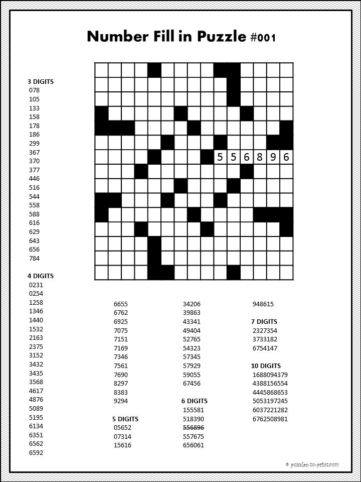 Free printable number fill in puzzles fill in puzzles word puzzles number puzzles