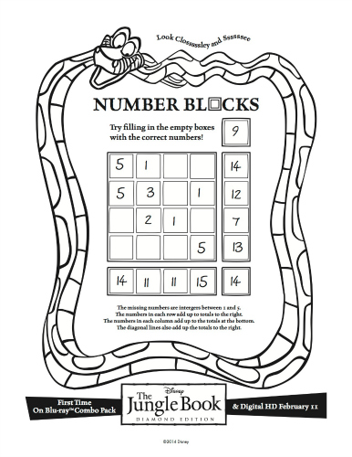 Disney jungle book printable number blocks puzzle