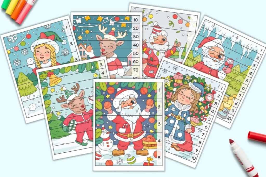 Free printable christmas number building puzzles for pre