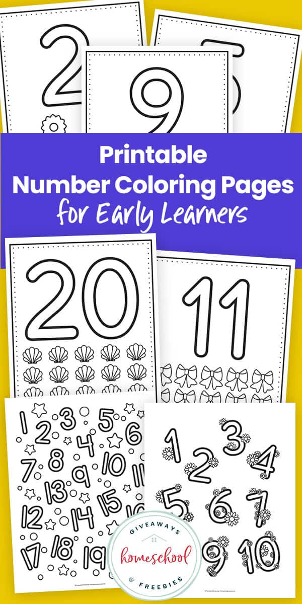 Printable number coloring pages for early learners