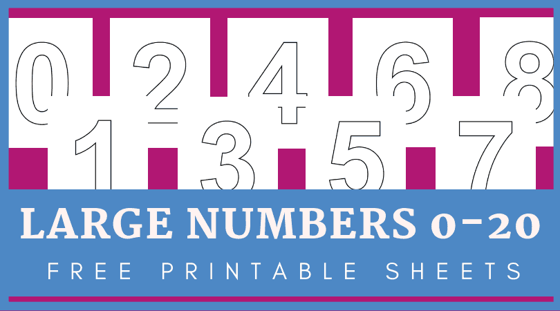 Free large printable numbers