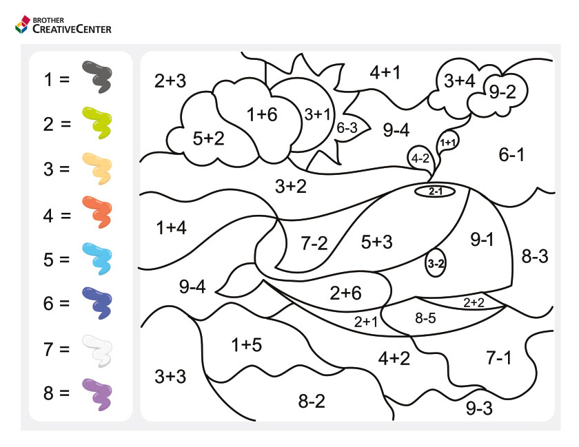 Free printable maths colouring page