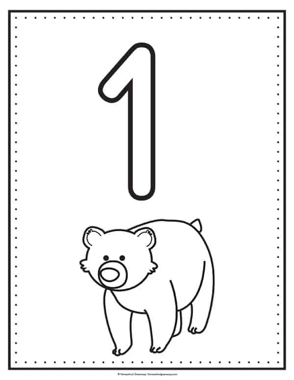 Printable number coloring pages for early learners