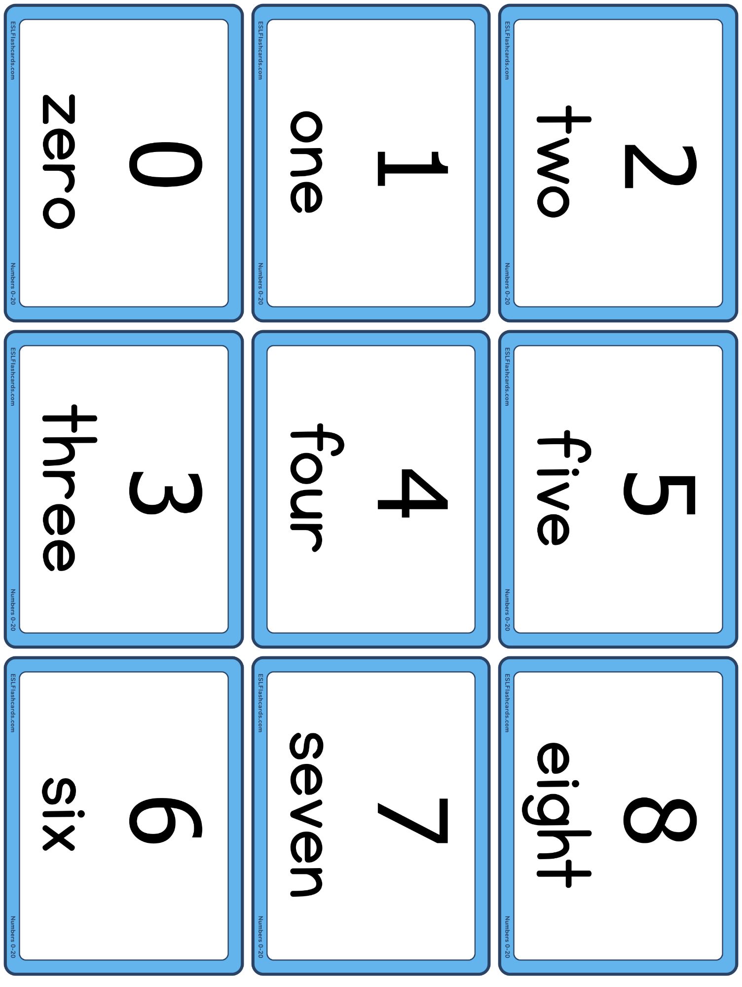 Numbers to â esl flashcards