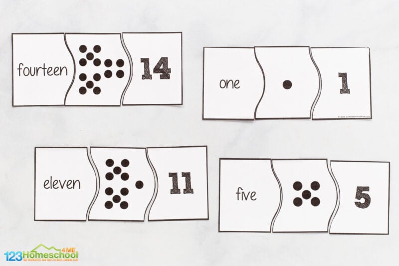 Free printable number puzzles for kindergarten