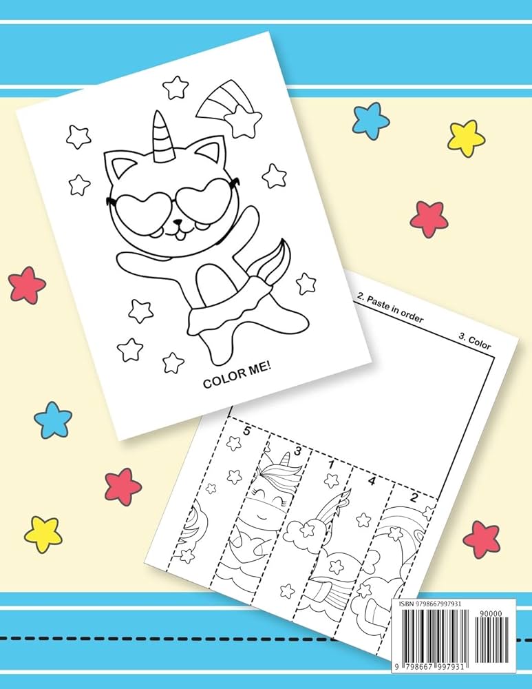 Preschool number sequence puzzle coloring book activities for prek