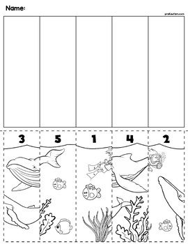 Ocean scene number sequence puzzle by prekautism tpt