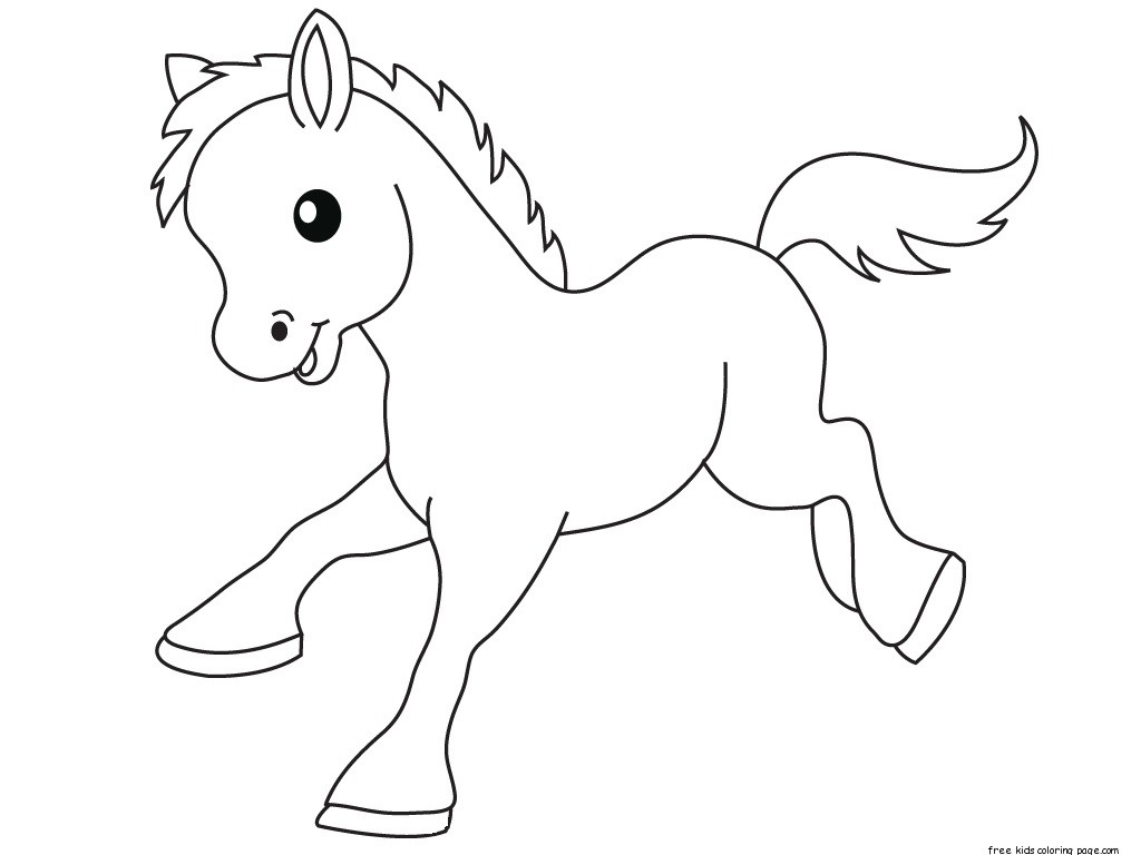 Pony baby animals coloring pages for kids