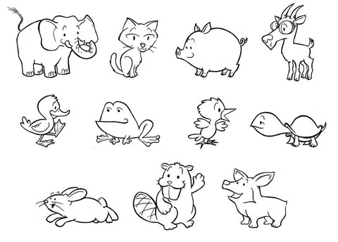 Baby animals coloring page free printable coloring pages