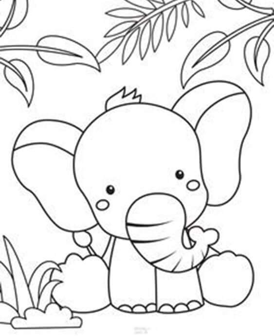 Free easy to print baby animal coloring pages