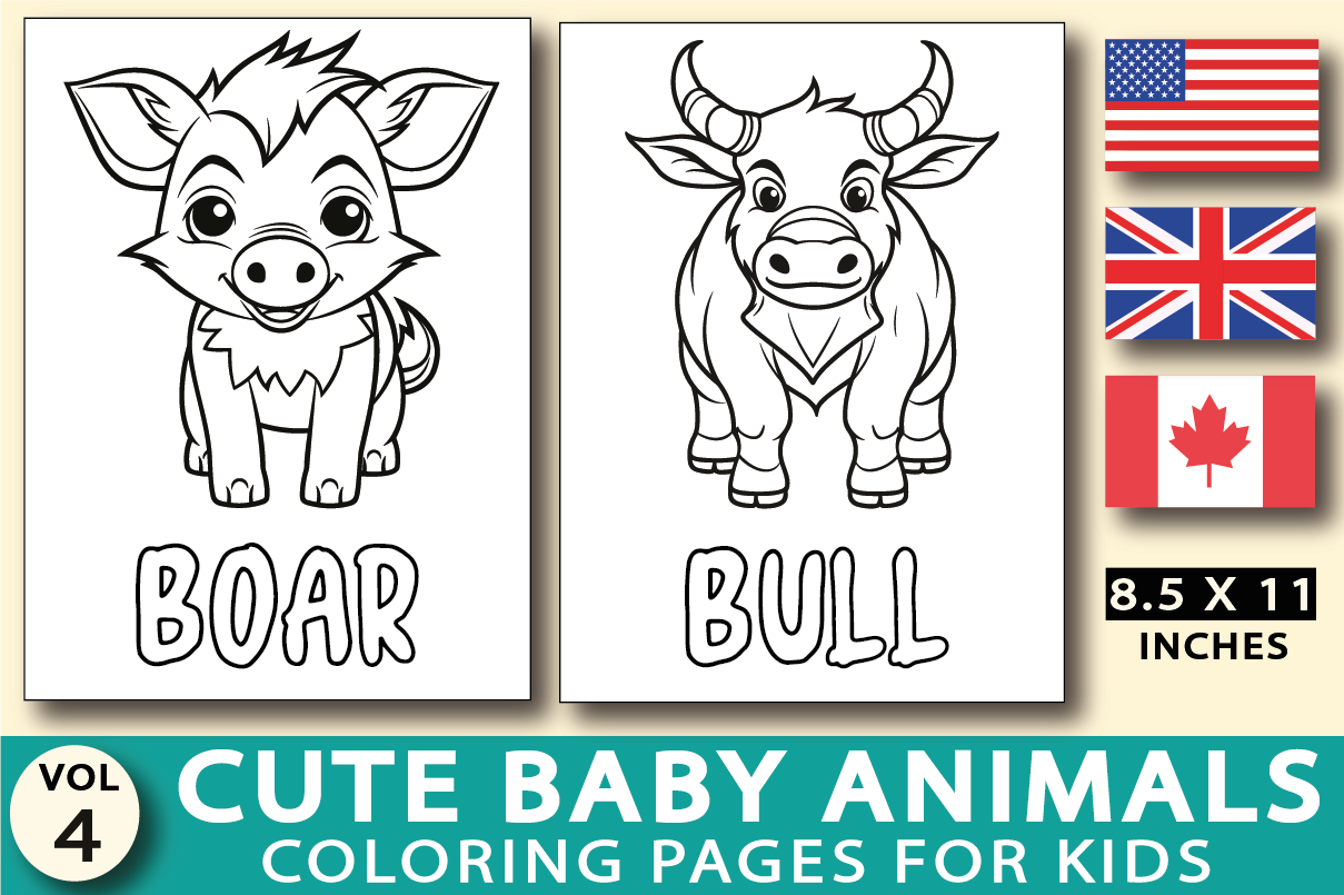 Cute printable baby animals coloring book for kids market