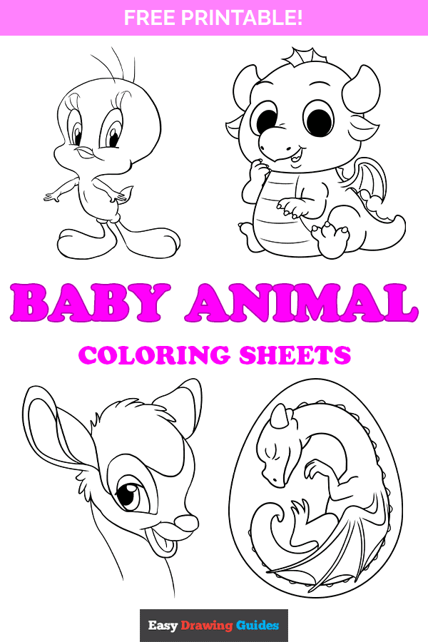 Free printable baby animal coloring pages for kids