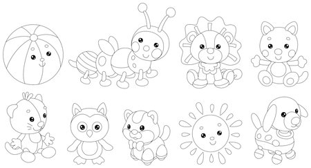 Baby animal coloring pages stock vector illustration and royalty free baby animal coloring pages clipart