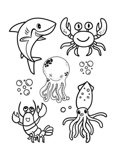 Sea animals coloring pages printable activities for kidspreschool homeschool