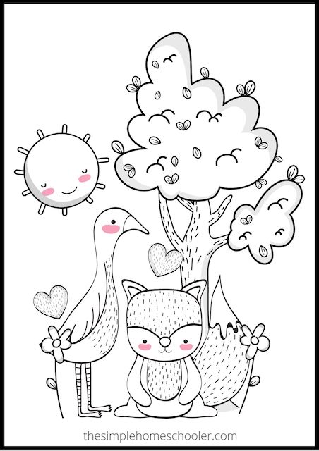 Cute animal coloring pages printable and free