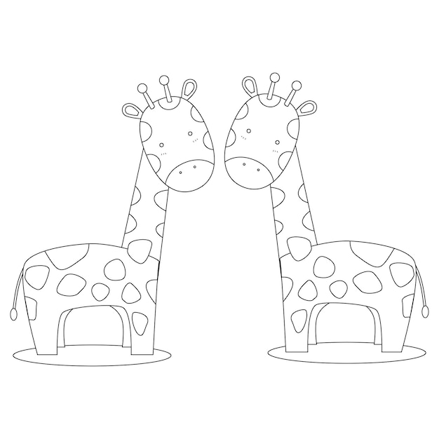 Premium vector cute baby animals coloring pages for kids printable premium vector