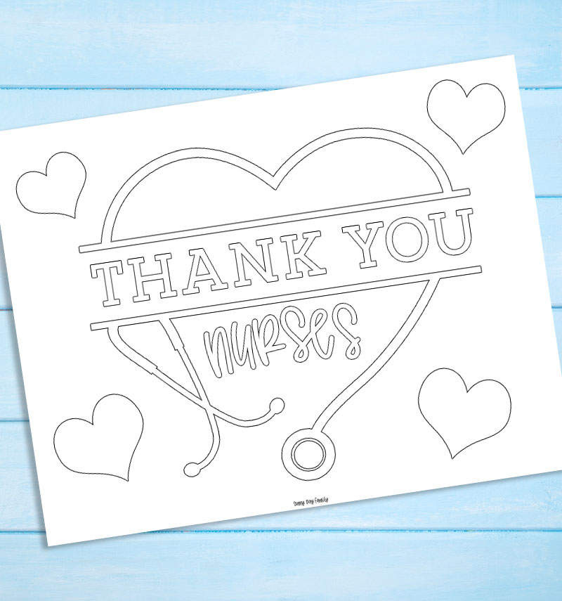 Free printable thank you nurses coloring page sunny day family