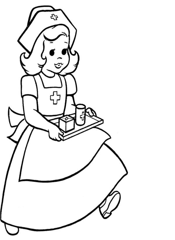Coloring pages free printable nurse coloring sheet